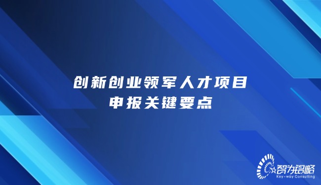 创新创业领军人才项目咨询关键要点