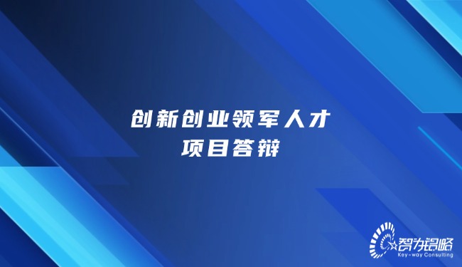 创新创业领军人才项目答辩
