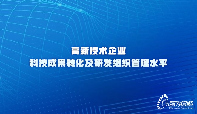 高新技术企业科技成果转化及研发组织管理水平